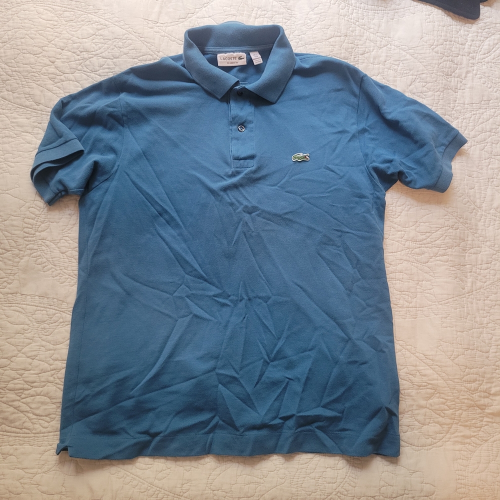 Lacoste Blue Polo Shirt Casual Cotton Blend
